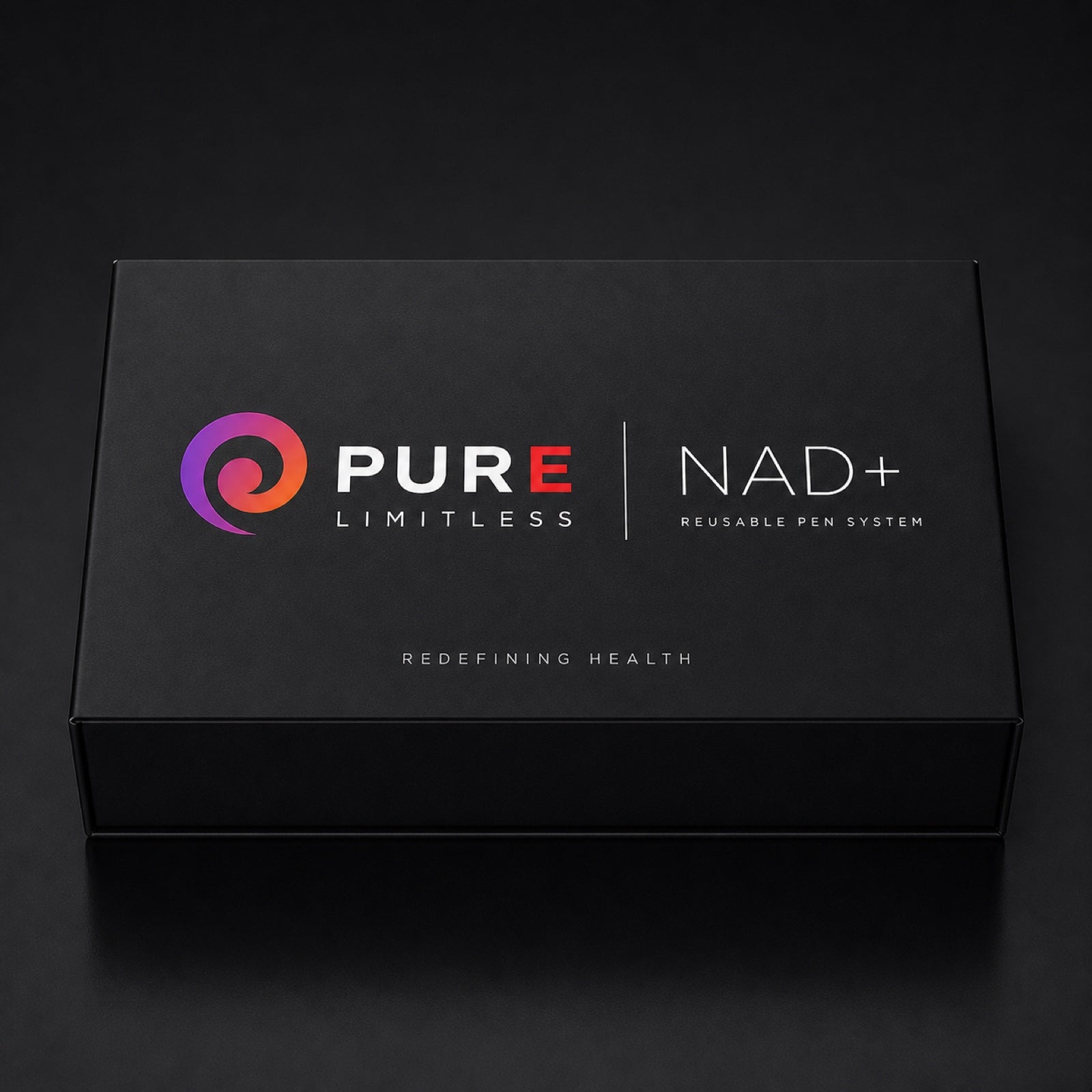 Pure Limitless NAD+ Reusable Pen System closed black presentation box